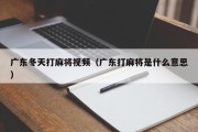 广东冬天打麻将视频（广东打麻将是什么意思）