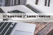 打广东麻将不吃胡（广东麻将除了鸡胡可以吃胡吗）