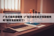 广东打麻将算赌博（广东打麻将多少钱算赌博呢?国家有新规定了）