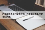 广东麻将怎么打配合好的（广东麻将怎么打配合好的牌）