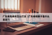 广东赖鬼麻将怎么打法（广东麻将赖子是什么意思?）