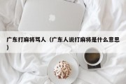广东打麻将骂人（广东人说打麻将是什么意思）