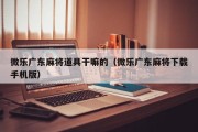 微乐广东麻将道具干嘛的（微乐广东麻将下载手机版）