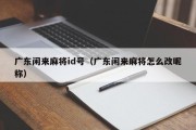广东闲来麻将id号（广东闲来麻将怎么改昵称）