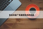 包含抖音广东麻将技术的词条