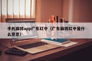 手机麻将app广东红中（广东麻将红中是什么意思）