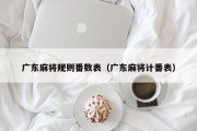 广东麻将规则番数表（广东麻将计番表）