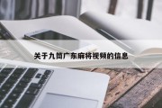 关于九筒广东麻将视频的信息