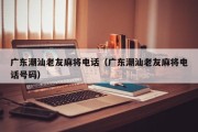 广东潮汕老友麻将电话（广东潮汕老友麻将电话号码）