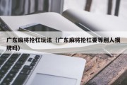 广东麻将抢杠玩法（广东麻将抢杠要等别人摸牌吗）